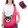 Pawaboo Borsa a Tracolla per Cani con Fibbia Regolabile Portacarte a Mani Libere, Guinzaglio di Sicurezza per Cuccioli e Gatti, Tracolla Extra Larga Porta-Animali (Fino a 12 Lbs.), Magenta