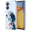 YUXING Cover Trasparente per Xiaomi Poco C65 / Xiaomi Redmi 13C - Custodia Protettiva Sottile in TPU Morbido Antiurto con Carino Motivo Disegno Cool (White Dog)