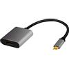 LogiLink CUA0102 - Cavo adattatore USB 3.2 Gen 1-DisplayPort 4K/60 Hz, in alluminio, nero/grigio, 0,15 m