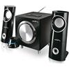Audiocore AC790 2.1 Sistema di altoparlanti multimediali, 15 W (R.M.S.) Altoparlante subwoofer Bluetooth AUX slot scheda SD USB