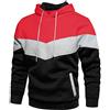 PADOLA Felpa Uomo Felpe con Cappuccio Manica Lunga Semplice Pullover Hoodie(L, Rosso)