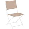HESPERIDE Set di 4 sedie da giardino pieghevoli modula in lino e acciaio bianco trattato con resina epossidica - Hespéride - Biancheria