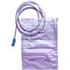 DOC Sacche Urina Con Valvola Antireflusso e Scarico a T, Tubo 130 cm, Supporto, Capienza 2000 ml, 2 Litri (Confezione 30 pz)
