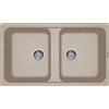 ELLECI Lavello Cucina Fragranite 2 Vasche Incasso Larghezza 86 cm materiale Granitek colore Avena 51 - LG245051 Life 500