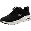 Skechers Arch Fit Titan, Scarpe Sportive Uomo, Black Textile White Trim, 45 EU