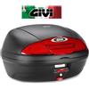 GIVI BAULETTO NERO GOFFRATO CATADIOTTRI ROSSI+PIASTRA E KIT UNIVERSALE E370NT GIVI