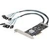 StarTech.com Scheda SATA PCI Express a 8 porte, Adattatore/convertitore PCIe per SSD/HDD SATA con 4 Controller Host, Scheda di Espansione SATA 3 PCIe x4 Gen 2 a SATA III 6 Gbps (8P6G-PCIE-SATA-CARD)