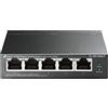 TP-Link TL-SG1005LP Switch Gigabit Ethernet 5 Porte con 4 Porte PoE Fino a 40 W, 5 Porte Gigabit, PoE+, 802.3af/at, Ideale per la Casa e il Ufficio, Sdoppiatore Ethernet, Plug&Play, Montaggio Desktop