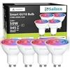sailsco Matter Lampadina WiFi GU10 Intelligente LED Smart,Compatibile con Alexa,Google Home,Smart Life,4.5W(Equivalenti a 50 W),345LM,Dimmerabile RGB+2700K-6500K Lampadine Multicolore GU10,Pacco da 4