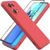 HHUIWIND Cover Compatibile con Xiaomi Redmi Note 13 4G (6.67) e Vetro Temperato,Custodia Xiaomi Redmi Note 13 4G Morbido Silicone Liquida TPU Protettivo Ultra Slim Case - Rosso