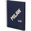 MILAN® Quaderno A5 con copertina rigida, carta a righe (7 mm), 80 fogli da 95 g/m², collezione 430, blu