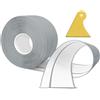 TAOYIO Battiscopa morbida autoadesiva, 18 m, in PVC, 50 x 20 mm, battiscopa autoadesivo, per cucina e bagno, 5 x 2 cm, grigio
