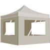 Vidaxl Gazebo Professionale Pieghevole Alluminio con Pareti 3x3m Crema