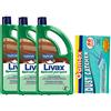 Dc Casa NUNCA SET 3 CONFEZIONI DETERGENTE PULIZIA PAVIMENTI PARQUET- LIVAX CERA SPLENDI PARQUET 1LT più 50 PANNI ELETTROSTATICI CATTURAPOLVERE 22X29.