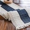 Weldomcor Macrame Runner Blu Boho con Nappe - Tessuti a Mano in Cotone, Rustico Agriturismo per Cucina della Boemia, Tavolo da Pranzo
