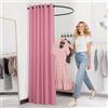HIYOUGO Camerino Mobile Spogliatoio, Semplice Portatile Tenda per Negozio di Abbigliamento e Sartoria, Tenda Divisoria Temporanea per Ufficio dormitorio Cabina Spazio Privacy (Colore : Rosa, Taglia : D)