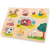 Woet® Puzzle con Pioli in Legno Animali Safari, Tavola 8 Pezzi per Bambini Piccoli, Gioco Educativo Giungla, Motricità Fine, Coordinazione Mano Occhio, Forme, Regalo Prescolare, A Partire da 2 Anni