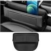 JNNJ Scatola Portaoggetti per Auto, Tasca a Fessura Del Sedile con Organizer in Pelle per Lo Stoccaggio, Riporre Cellulari Laterali (Nero)