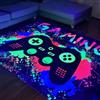 HOLAVIDA Tappeto per Giochi Neon, Tappeto 3D Reattivo ai Raggi UV del Controller di Gioco, Tappetino Fluorescente Antiscivolo per Pavimenti, Decorazione per la Sala Giochi dei Bambini, 180x120cm