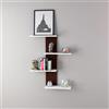 [en.casa] Scaffale da Parete Libreria Moderna da Muro con 4 Ripiani a Scaletta Consolle Pensile da Soggiorno 78 x 17 x 100 cm - Wengè/Bianco