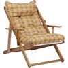 LIBEROSHOPPING.eu - LA TUA CASA IN UN CL Poltrona Pieghevole sdraio in legno Abete 3 Posizioni Cuscino tessuto Imbottito per soggiorno giardino made in italy - RELAX (Giallo strike)