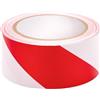 MIVOS Nastro segnaletico a strisce 48mm x 25m - bianco e rosso - Nastro barriera - Nastro segnaletico per delimitare aree - Nastro segnaletico autoadesivo - Nastro segnaletico