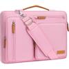 MOSISO 13,3 Pollici Borsa Tracolla Laptop, 13-13,3 Pollici Custodia Computer Compatibile con MacBook Air/Pro 13/Pro 14, HP Dell ASUS,Lato Open Borse Messenger&4 Cerniera Tasche&Handle, Rosa