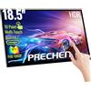 Prechen Monitor touchscreen portatile 18,5 pollici, HDR, 1080P con USB C Mini HDMI, VESA e supporto regolabile a 180°, monitor mobile per Mac Laptop PC PS4/PS5 Xbox