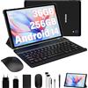 RUSHAR Tablet 10.4 Pollici Android 14 con 36GB RAM+256GB ROM (2TB TF),Tablet 4G LTE/SIM+5G WiFi,Octa-Core,2000 * 1200,8000mAh,13MP+8MP,Tablet in offerta con Tastiera etc,GPS/Bluetooth,Nero