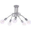 Light Home LH Light-Home Edison 5 Lampadario da Soffitto Industriale - Lampadari Moderni Per Soggiorno Camera da Letto e Cucina in Metallo - a 5 Luci - E27 - Grigio