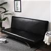 Surwin Copridivano Senza Braccioli 2/3 Posti Elasticizzato Pelle PU Impermeabile Antimacchia Fodera per Divano Letto Antiscivolo Lavabile Pieghevole Clic Clac Copri Divano (120cm,Nero)