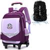 DYMY Zaino Trolley Scuola Elementare Zaino Scuola con Ruote Media Bambina Borsa Scuola Zainetto Bambini Zaini per PC Portatili Valigeria Ragazze Ragazzo Viola 31X21X43cm