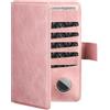 VULKIT Porta Passaporto da Viaggio con Supporto Airtag Portadocumenti da Viaggio Blocco RFID Portafoglio da Viaggio per Uomo o Donna Custodia Passaporto Pelle, Rosa