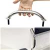 MUTTIY Maniglia per corrimano in acciaio inox da 22,9 cm, hardware marino multiuso, specchio lucido con borchie a doppia estremità (1 pz)