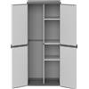 Bonussi Armadio Portascope da Esterno 68x40x165 cm 2 Ante 4 Ripiani in Resina Grigio