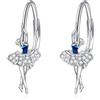 POPLYKE Orecchini da ballo per donne Orecchini a leva in argento Sterling Ballerina Dancer Regalo per ragazze ballerine