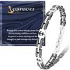 FANCIBAND Idee Regalo Uomo Compleanno, Bracciale Uomo Acciaio Inossidabile 316L Con Ancora Bracciali Argento Regali Per Natale San Valentino Anniversari Festa Del Papà Idee Regalo