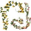 DHSBGWSX Set di 2 ghirlande di fiori artificiali in rattan di girasole artificiali, decorazione di girasole, vite da appendere, decorazione da giardino