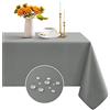 Romanstile Tovaglia Antimacchia Rettangolare 240x140 cm Grigio, Copri Tavolo Grande da Esterno Elegante e Antispruzzo per 8-10 Posti, per Occasioni Pasqua, Primavera, Pranzi in Famiglia e Giardino
