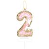 mciskin Happy 2nd Birthday Farfalla Numero Candele, Oro Rosa 2 Candele Cake Topper per Torta, Decorazioni per Torte per Ragazze 2° Compleanno, Farfalla 2° Compleanno Candela Cake Topper per Festa a Tema