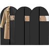 Wekuw 3 Pezzi Custodia Porta Abiti, 60 x 140 cm PEVA Lavabile Buste per Abiti Copertura Vestiti con Cerniera Coprisedili per Vestiti Antipolvere Impermeabili e Anti umidità, per Abiti, Vestiti, Cappotti