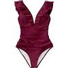 Generico Costumi Mare Interi Contenitivi Interi Donne Costume da Bagno Estivo da Donna Costume da Bagno con Scollo a V Profondo Costume da Bagno Sexy Senza Schienale in Costume Donna (Hot Pink, M)