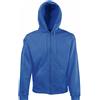 Fruit of the Loom Zip Frontale Premium Felpa con Cappuccio, Grigio mlange, M Uomo