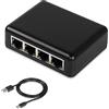 SinLoon Splitter di rete RJ45 da 1 a 4 Gigabit, adattatore Ethernet 1000/100Mbps, con porta di alimentazione USB per computer, hub, interruttore, router, ADSL, set-top box, TV digitale, ecc