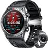 Motsfit Orologio Smartwatch Uomo Fitness: 1.43 Smart Watch con Effettua Risposta Chiamate Cardiofrequenzimetro Pressione Sanguigna Bussola 107 Sport Modalità Impermeabile 1ATM Tracker Orologi per Android iOS