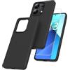 binandteam Cover per Xiaomi Redmi NOTE 13 4G con 1 Vetro Temperato,Silicone Liquida Morbida TPU Protettivo Ultra Slim Antiurto, Custodia Compatibile con Xiaomi Redmi NOTE 13 4G - Nero