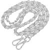 Fenteer 120 cm Sostituzione Cinghia Catena Tracolla di Metallo per Borsa Portafoglio - Argento + bianco