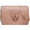 Pinko Love Click Puff Classic Sheep Nappa Leather Buckle, Borsa Donna, O81B_Cipria-Block Color, Taglia Unica