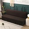DOTBUY-SHOP Copridivano Senza Braccioli con Gonna Elasticizzato Copridivano 3 Posti Universale Fodera per Divano Senza Braccioli per Soggiorno Casa (150-185cm,caffè)