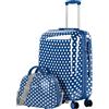 ITACA - Valigia Bambina Mediano - Valigia Bambini Resistente e leggera - Trolley Bambina leggera con 4 ruote Cabina aereo - Trolley Bambino Lucchetto a combinazione, Blu